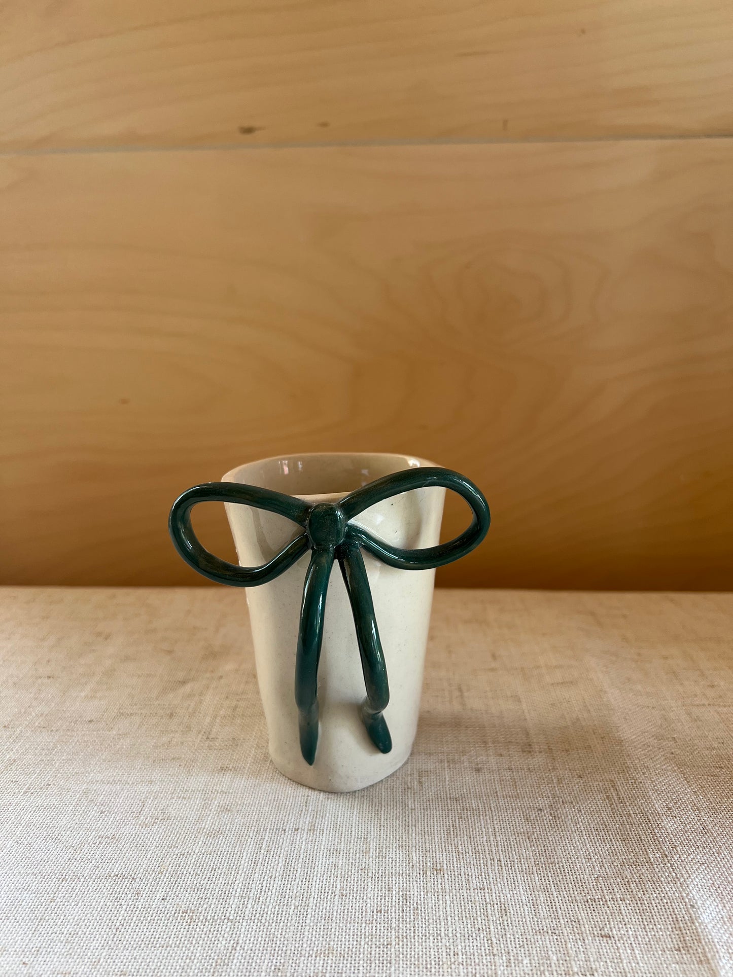 Olive Green Bow Mug