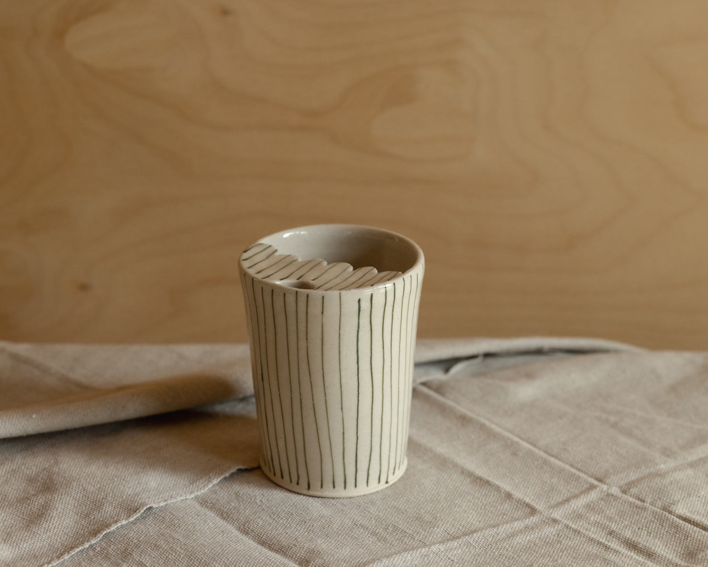 Scallop Green Stripe Sippy Cup