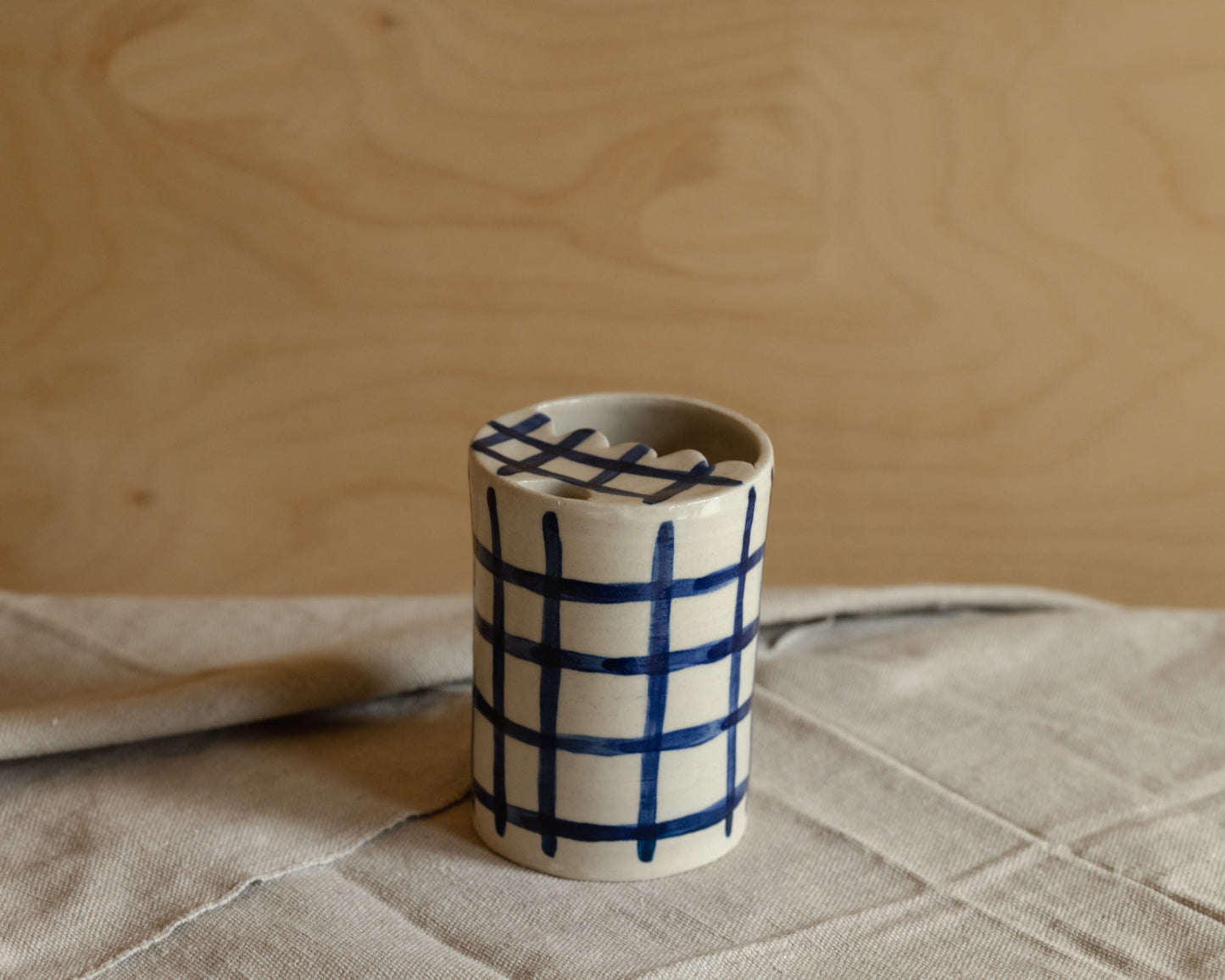 Blue Checkered Sippy Cup