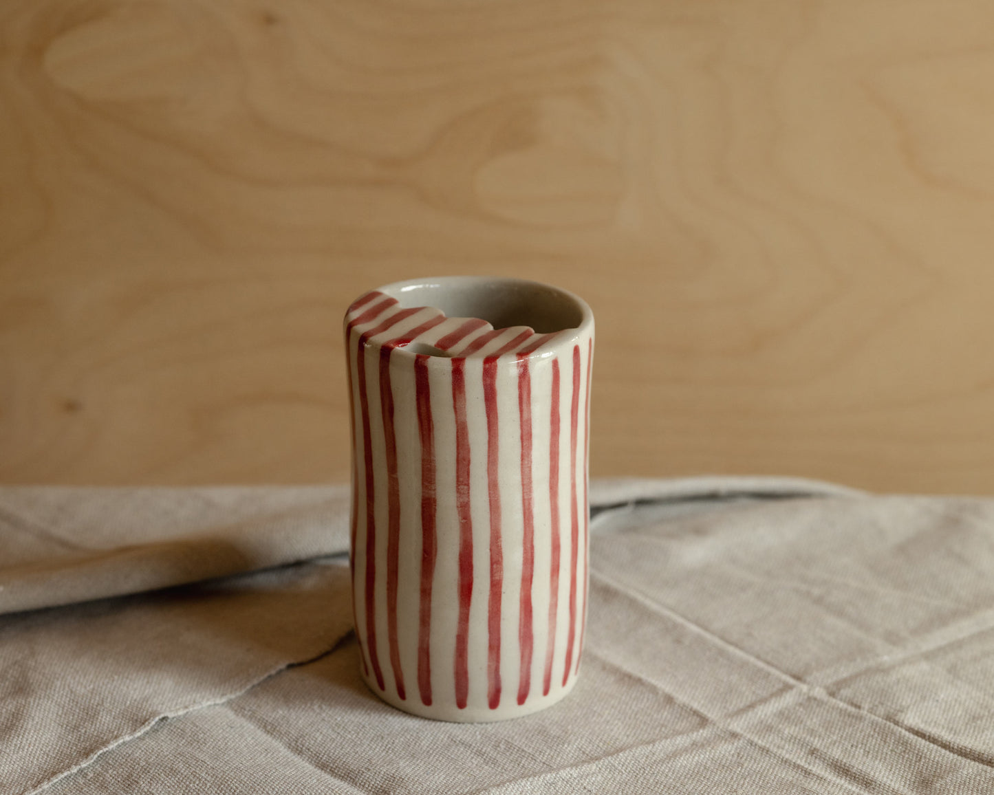 Tall Red Stripe Sippy Cup